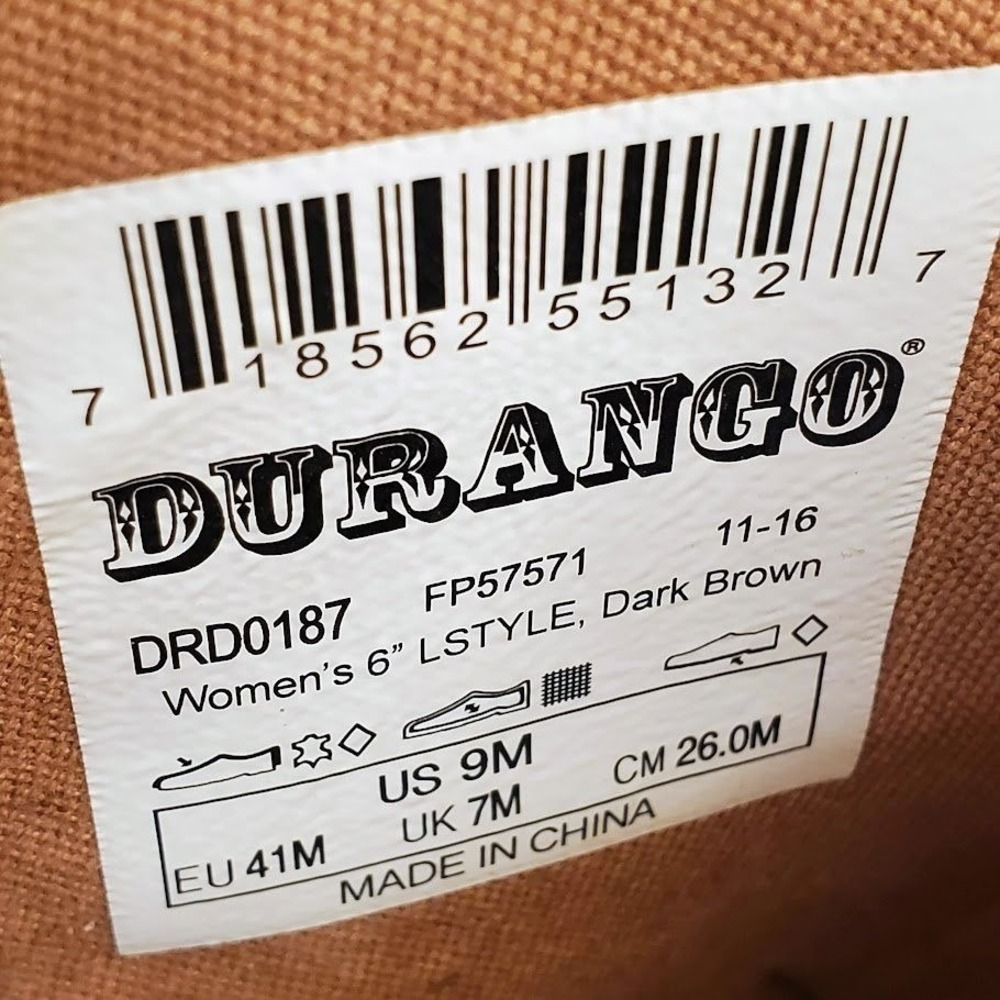 Durango Women's Lifestyle Dark Brown Leather Zip Up Athletic Style Boots Size 9M - Picture 11 of 13